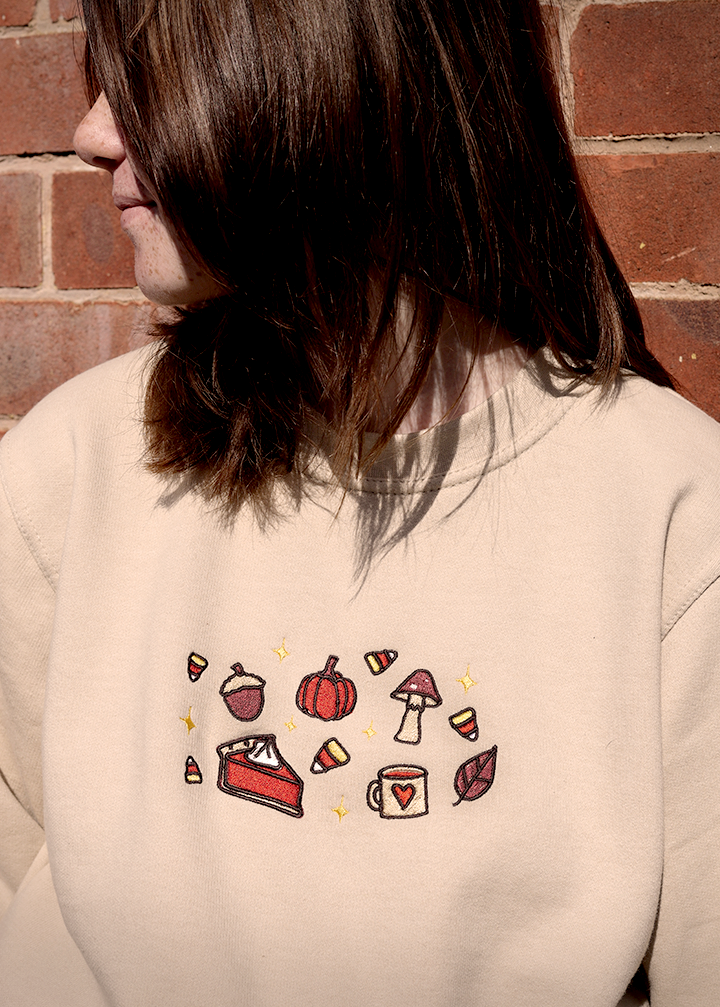 Autumn Icons Embroidered Jumper